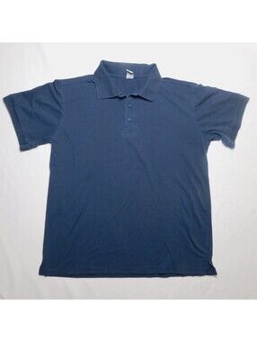 Meijer Brand Men's Navy Blue Short Sleeve Collared Polo Shirt Size Large L